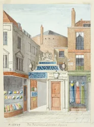 Tegning; akvarel - Panoramaet, Leicester Square